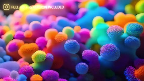 Abstract Neon Organic Shapes Flowing Background Animation