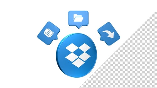 Animated Cloud Storage Icons for File Management and Sharing