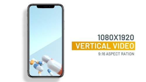 Scrolling medical pills and capsules vertical background animation
