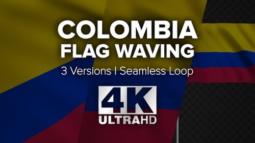 Waving Colombian Flag Seamless Loop Motion Graphic