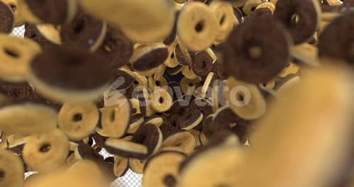 Animated Falling Chocolate and Vanilla Sandwich Cookies