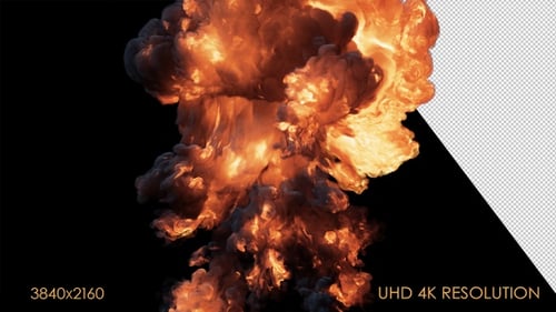 Realistic Fire Explosion Effect with Alpha Channel