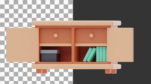 3D Animation of Classic Wooden Closet | Alpha Channel
