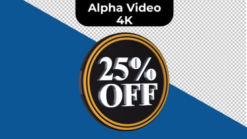3D Rotating 25% Off Sale Badge