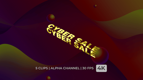 Spinning 3D Metallic Cyber Sale Title Animation