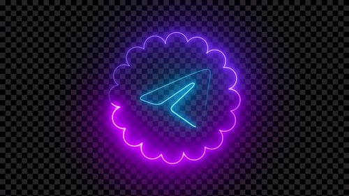 Telegram Neon Icon