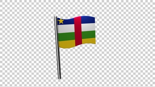 Central African Republic Flag Waving 3D Animation