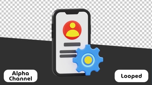 Customer Support Interface 3D Animation | Alpha Channel
