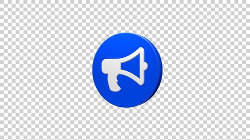 Bull Horn Announcer Icon Rotating Blue