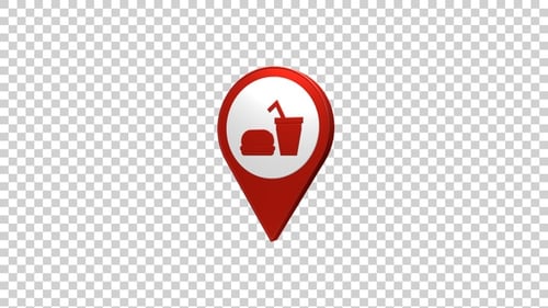 Food Court Map Pin Location Icon Red