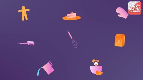 Animated Baking and Cooking Icon Collection