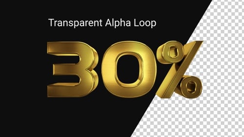 3D Sales Percentage 30 Percent Gold Loop