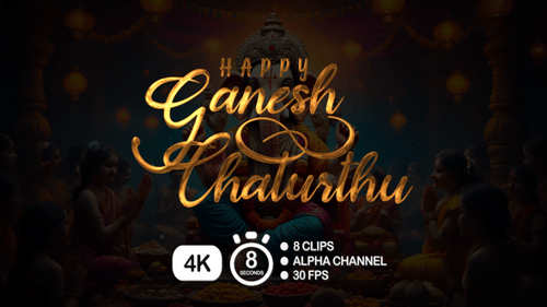 Happy Ganesh Chaturthi Text Animation