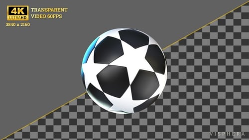 Animated 3D Soccer Ball with Star Pattern