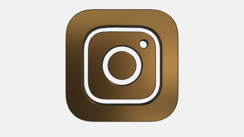 3D Golden Instagram Logo