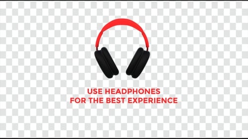 Modern 3D Headphones Animation Build Up