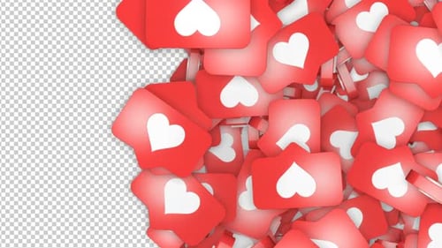 Transition Heart Social Media Message Package, on Alpha Channel, Loop
