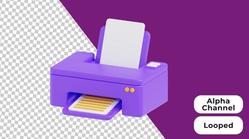 3D Animated Printer | Alpha Channel
