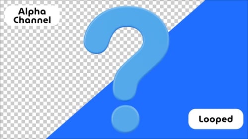 Animação de slides com ponto de interrogação 3D | Alpha Channel