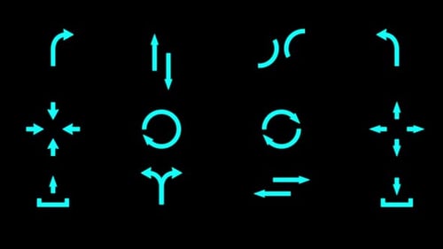 Animated Flat Design Interface Arrows and Symbols Pack