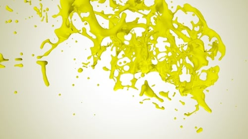 Vibrant Yellow Liquid Paint Splash Reveal