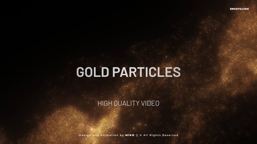 Shimmering Golden Particles Abstract Flow Background