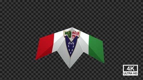 Rotating 3D Emblem with Italian Flag and Crest Reveal