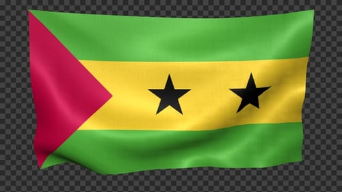 Drapeau de Sao Tomé-et-Principe agité en boucle