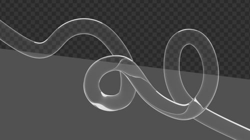 3D Glittering and Abstract Winding Ribbon | Alpha Channel