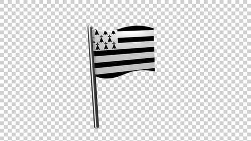 Brittany Flag Waving Animation with Alpha Channel