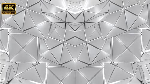 Abstract Silver Geometric Pattern Dynamic Motion Background