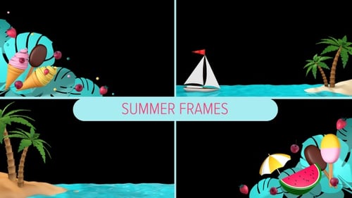 Animated Summer Corner Frames