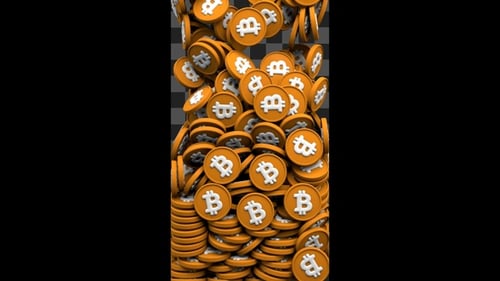 3D Falling Bitcoin Coins Animation