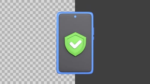 3D Animated Mobile Protection Icon