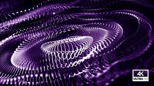 Abstract Glowing Purple Particle Swirl Background Loop