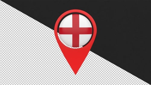 Location Sign with England Flag - 4K