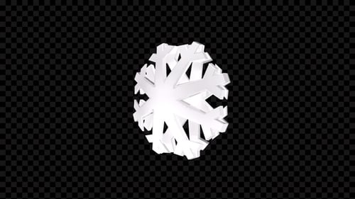 3D Snowflake Rotating Loop V17