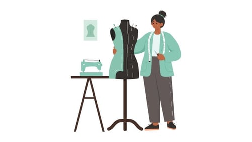 Female Fashion Designer Animation Alpha Channel