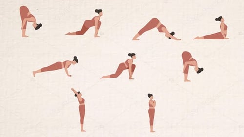 Flat Design Yoga Exercise Poses Collection