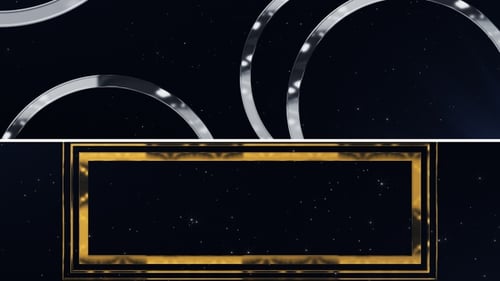 Elegant Golden Frame Reveal With Sparkling Metallic Rings