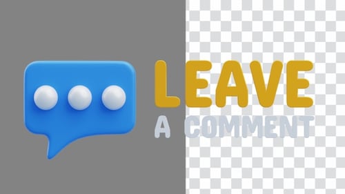 3D Animation of Leave a Comment User Interaction on Digital Platforms | Alpha Channel