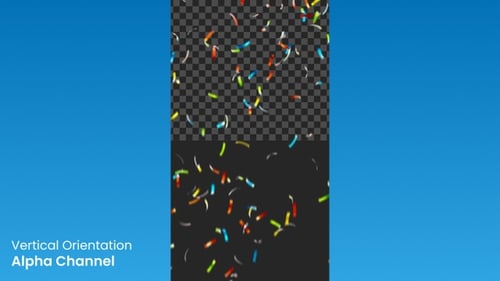 Colorful Falling Confetti Animation Vertical Overlay