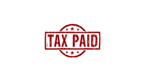 Timbre payé d'impôts et estampillage isolé