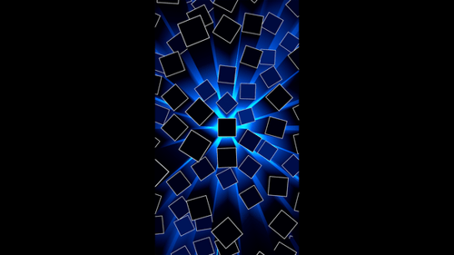 Vertical video black cubes waves in blue glowing vj loop animation