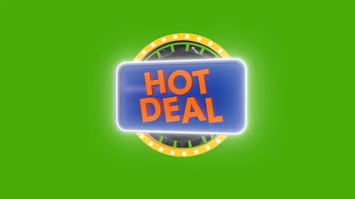 Hot Deal Neon Sign Title Animation with Marquee Lights