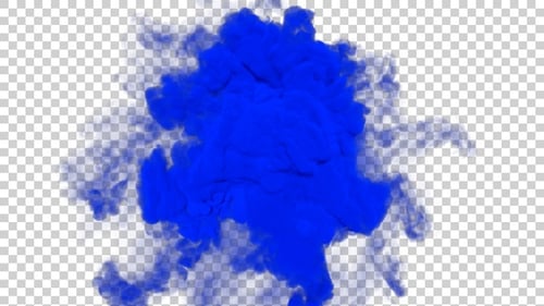 Blue Fluid Ink Smoke Burst Reveal Transition
