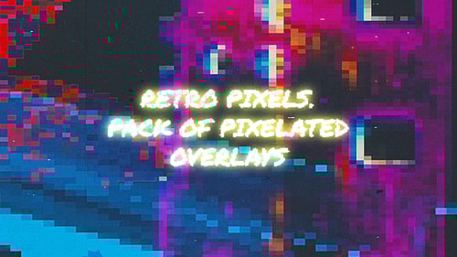 Retro Pixel Glitch Video Overlays Pack