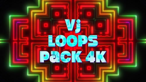 Vibrant Neon Geometric Lines VJ Loops Pack