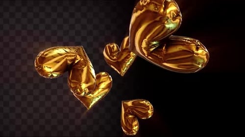 Floating Gold LOVE Balloons Celebration
