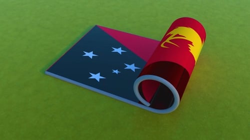Papua New Guinea Flag Unfurling Animation